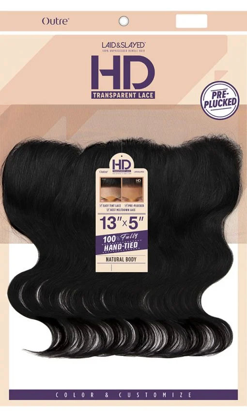 Outre Laid & Slayed 13″ x 5″ HD Natural Body Wave Lace Closure – 100% Unprocessed Human Hair