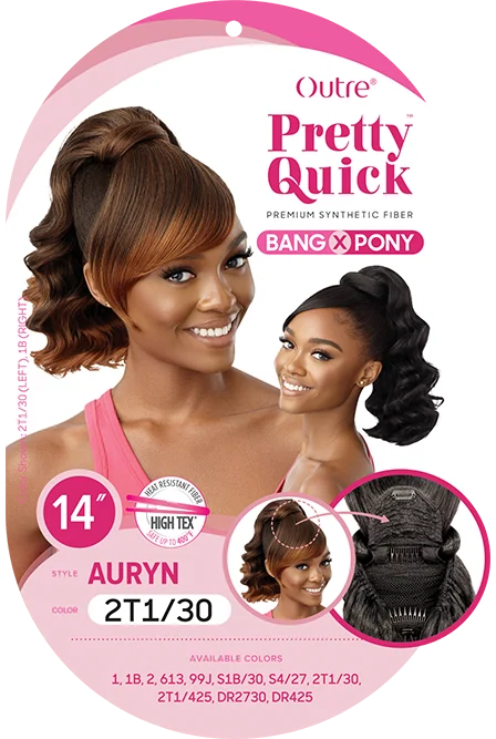 Outre Pretty Quick Bang x Pony Auryn 14″ Synthetic Ponytail & Bang Hairpiece