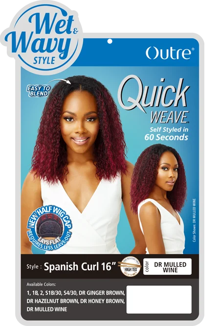 Outre Quick Weave Wet & Wavy Spanish Curl Half Wig 16″