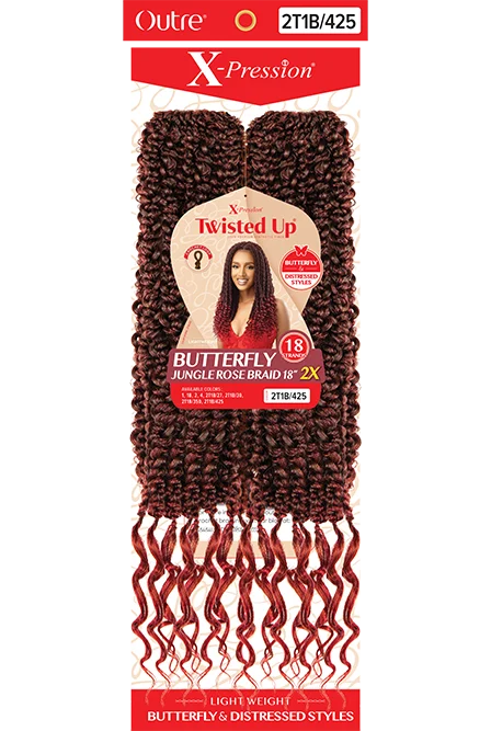Outre X-Pression Twisted Up Butterfly Jungle Rose Braid 18" 2X