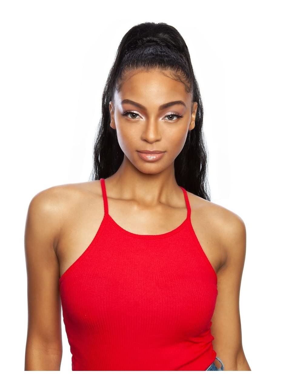 Mane Concept Human Hair Blend Ponytail Brown Sugar Wrap & Tie MBWNT01 Body Wave Wnt 32" (F1BBUG)