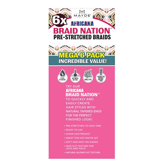 MAYDE BEAUTY 6X BRAID NATION - PRE-STRETCHED BRAIDS - 24"-64"