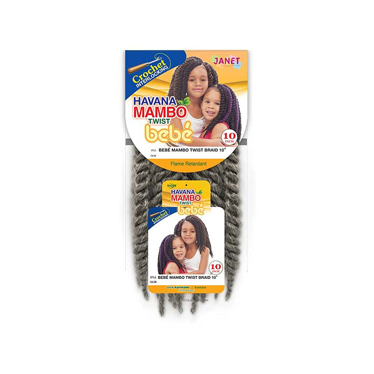 Janet Collection Crochet Interlocking BEBE MAMBO TWIST BRAID 10" (3-Pack, 1)