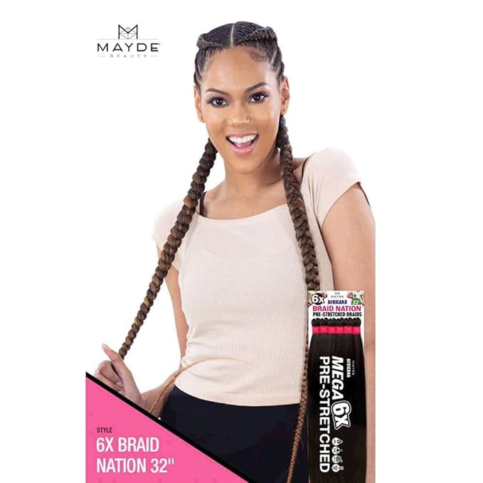 MAYDE BEAUTY 6X BRAID NATION - PRE-STRETCHED BRAIDS - 24"-64"