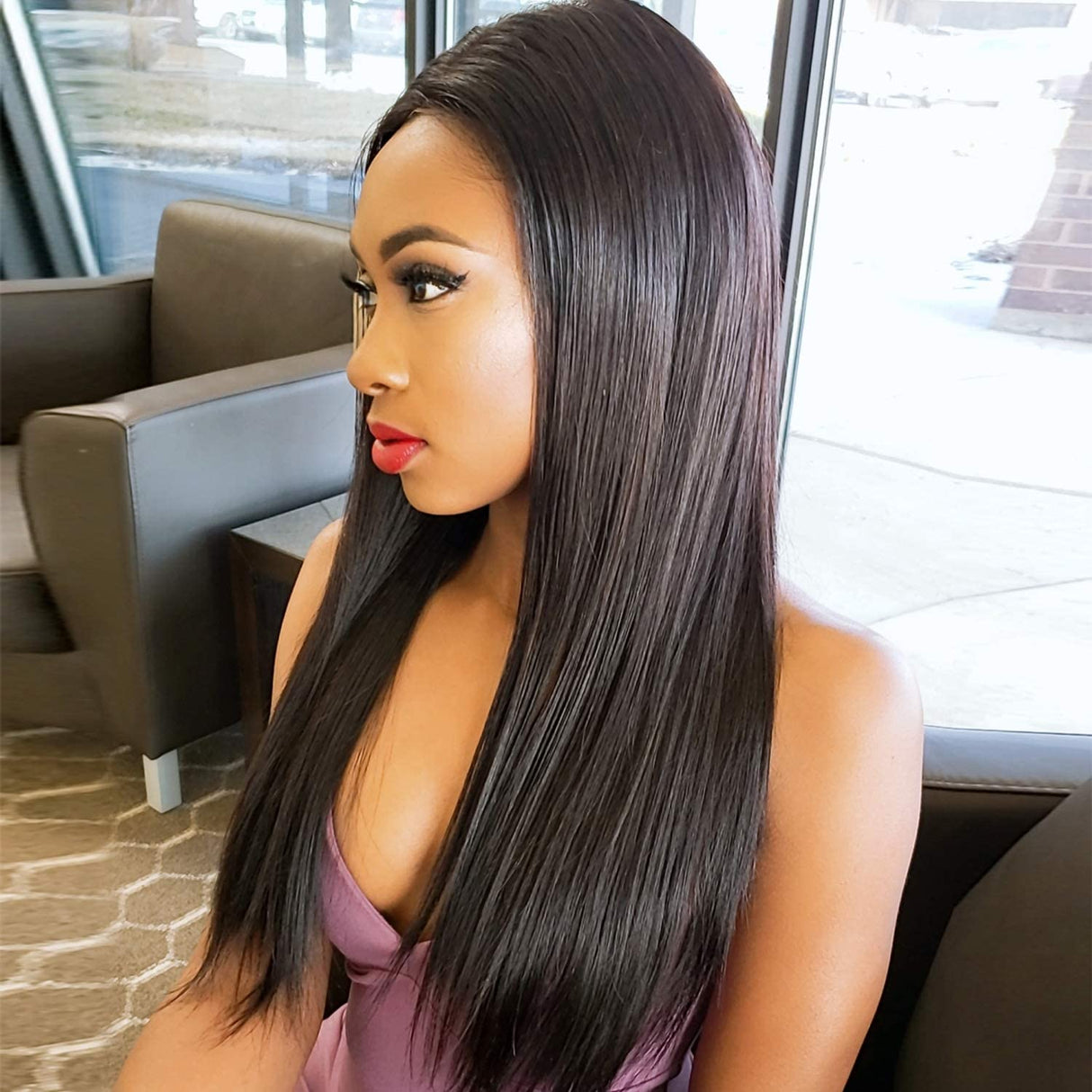 Variety Queen 100% Virgin Remy Human Hair Unprocessed Brazilian Bundle Hair Weave Straight 3Pcs + 2x6 Closure (NATURAL BLACK) (14"+16"+18" with 12")