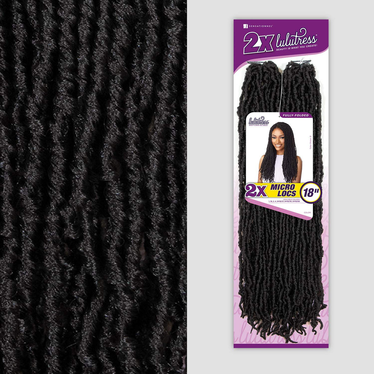 LULUTRESS Sensationnel Crochet Braids 2X Fully-Folded Micro Locs 18" (3-PACK, 1)LULUTRESS Sensationnel Crochet Braids 2X Fully-Folded Micro Locs 18" (3-PACK, 1)