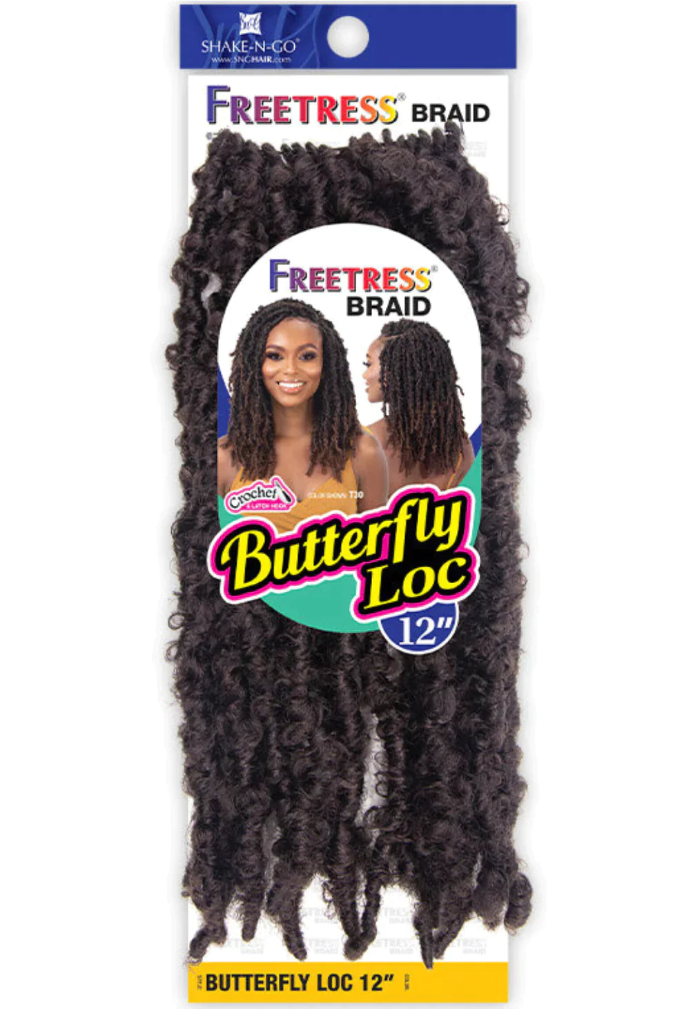 SHAKE-N-GO FREETRESS BRAID - BUTTERFLY LOC - CROCHET - 12" - 24"