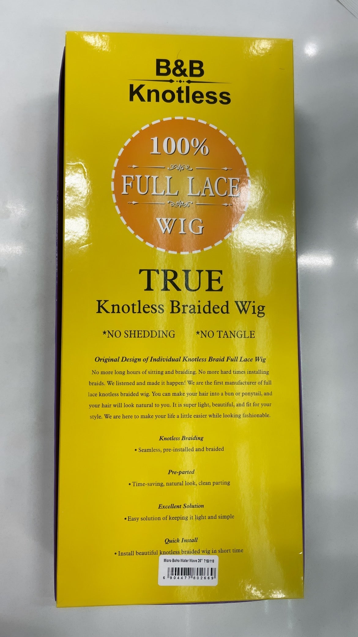 B&B KNOTLESS BRAIDED 100% FULL LACE WIG - MICRO BOHO WATER WAVE 26" - T1B/118