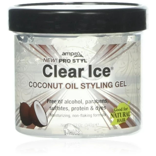 AMPRO PRO STYL CLEAR ICE COCONUT OIL STYLING GEL 12 OZ