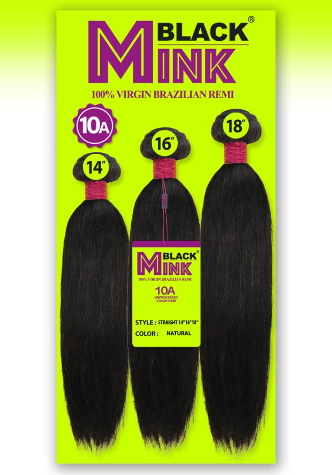 BLACK MINK-MULTI 3PCS STRAIGHT 100% VIRGIN UNPROCESSED REMY HUMAN HAIR