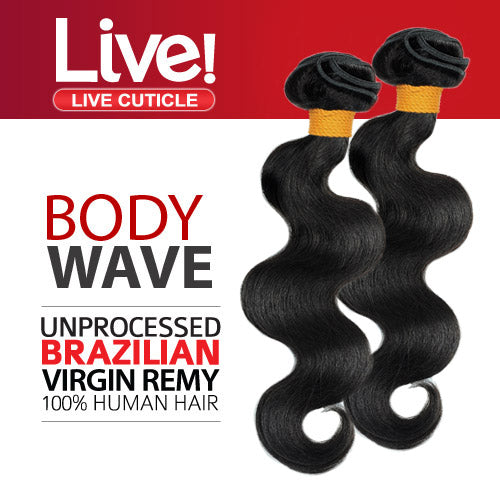 Live! Unprocessed Brazilian Virgin Remy Human Hair Weave Body Wave (14"~22")