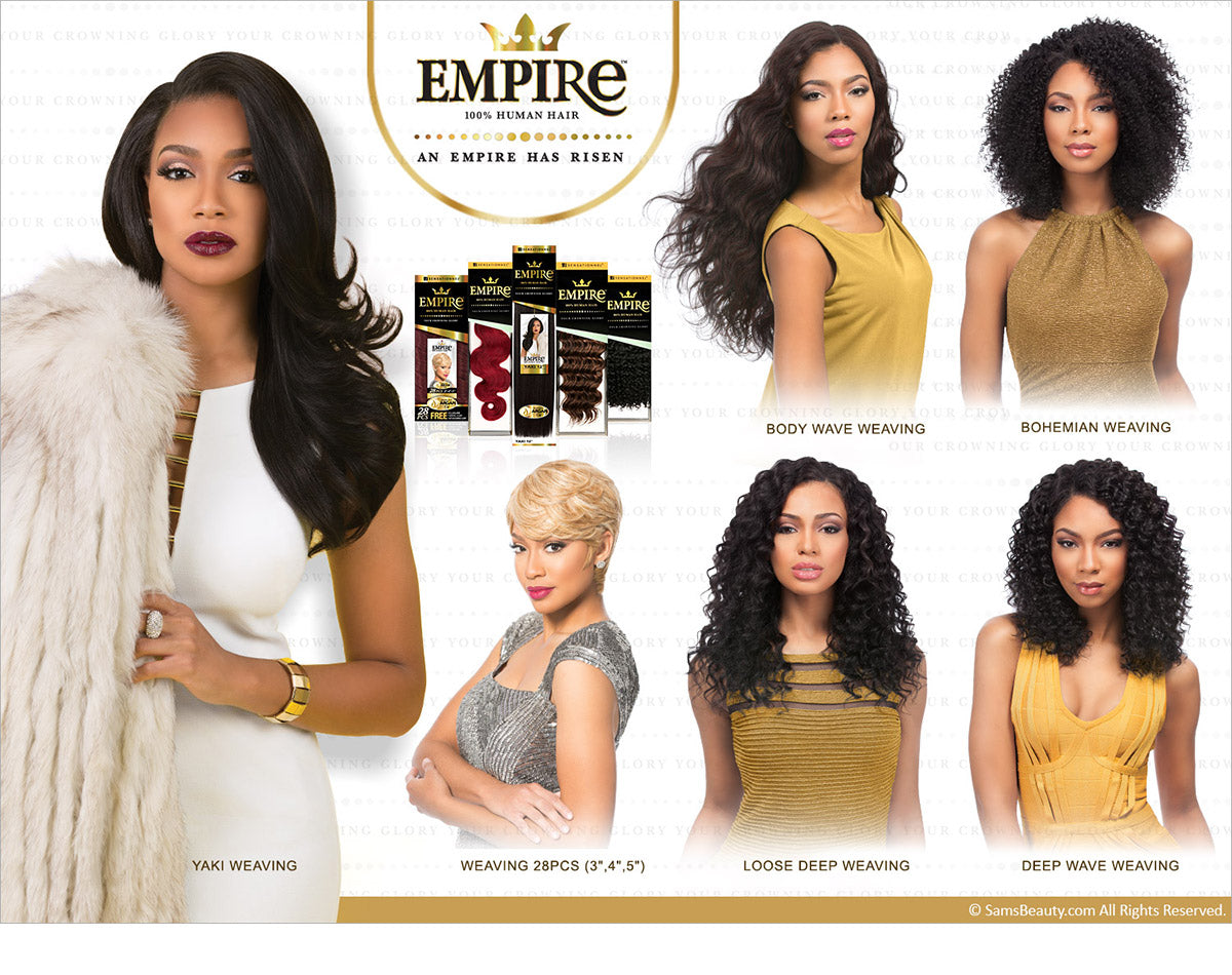 SENSATIONNEL EMPIRE 100% HUMAN HAIR - YAKI WEAVE 8"-18" (27, 30, 33, 99J, 530, 350, BG)