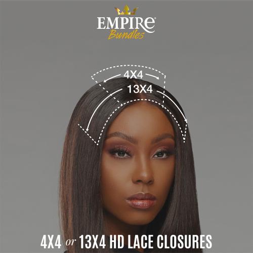 Sensationnel Virgin Human Hair Weave Empire Bundle 4X4 HD Lace Closure 10A Straight (10-18")