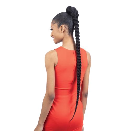 FreeTress Equal Weave Drawstring Ponytail Pre-Stretched Braided Ponytail 38"