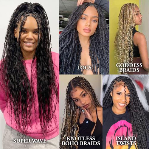 Outre Human Hair Blend Braids Premium Purple Pack Brazilian Bundle Pre-Stretched Dominican Curl Bulk (18-24")