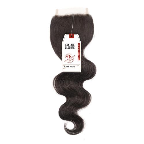 Sensationnel Virgin Human Hair Weave Bare n Natural 7A 4X4 Lace Closure Body Wave (10-18")
