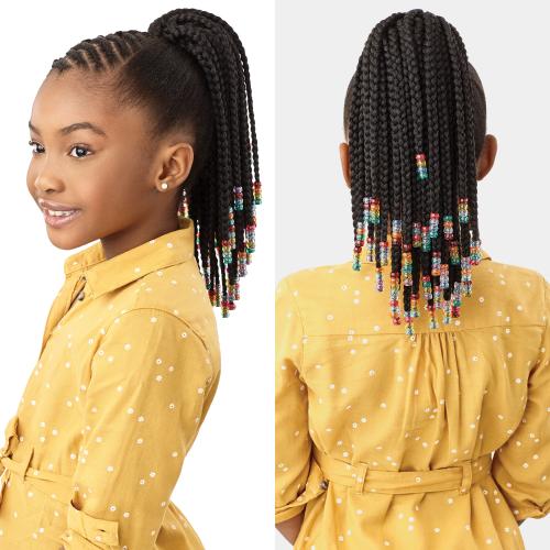 Outre Drawstring Ponytail Lil Looks Beaded Box Braids 12"
