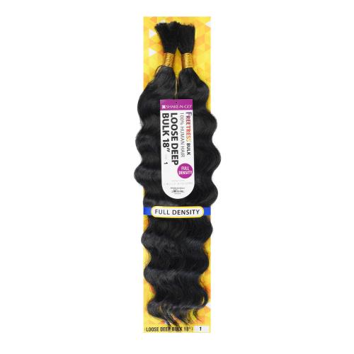 SHAKE-N-GO 100% HUMAN HAIR - FREETRESS - LOOOSE DEEP BULK 18" - FULL DENSITY