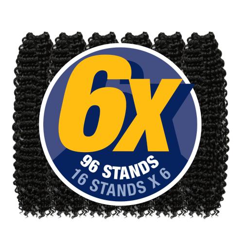 Authentic Synthetic Hair Crochet Braids 6X Value Pack Water Wave 22"