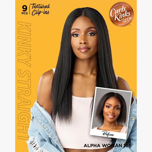 Sensationnel Textured Clip-Ins Weave Curls Kinks N Co Alpha Woman 18" (9Pcs)