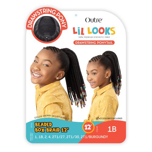 Outre Drawstring Ponytail Lil Looks Beaded Box Braids 12"