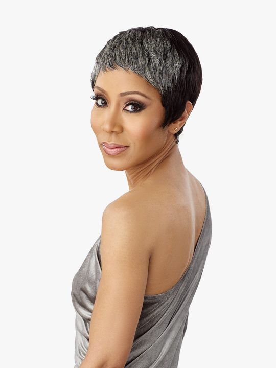 Sensationnel EVIE 100% Human Hair, Empire, Empire wig, Salt&Pepper, Special Gray Colors, Trendy Natural Look