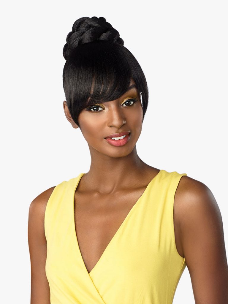 Sensationnel GIA Braided bun style with side bang