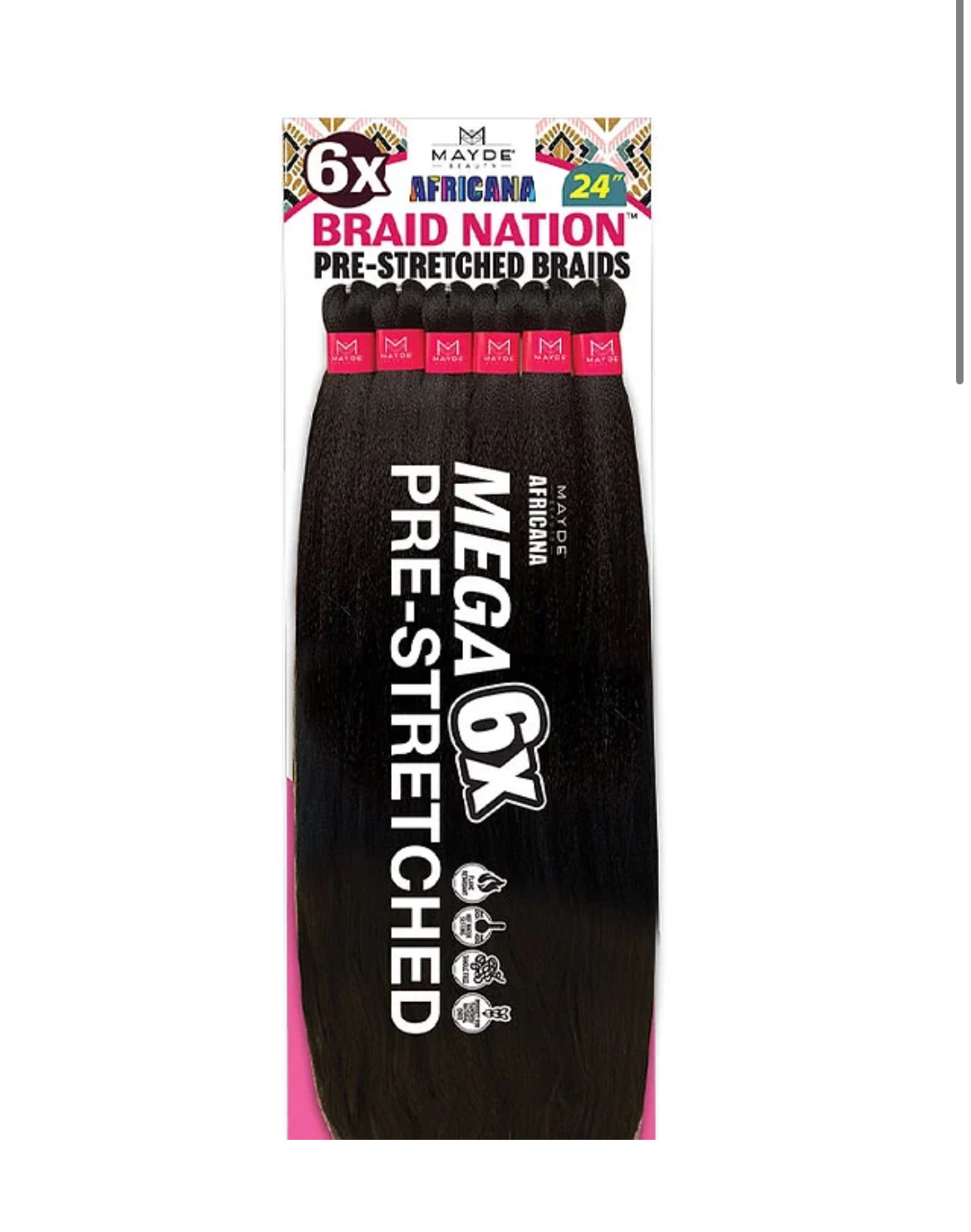 MAYDE BEAUTY 6X BRAID NATION - PRE-STRETCHED BRAIDS - 24"-64"