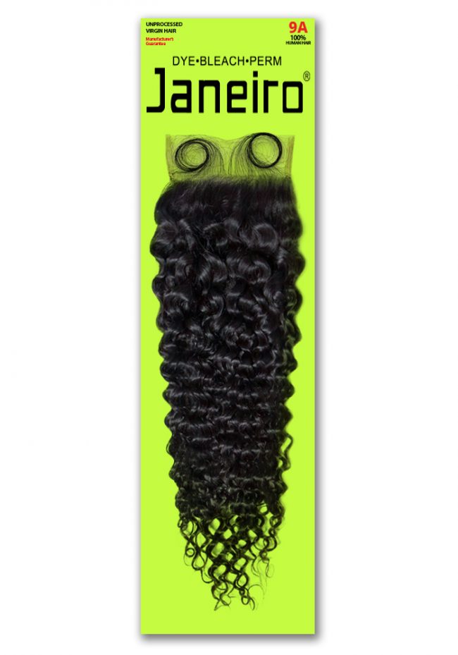 JANEIRO 4X4 CLOSURE-BOHEMIAN CURL 100% UNPROCESSED VIRGIN HUMAN HAIR