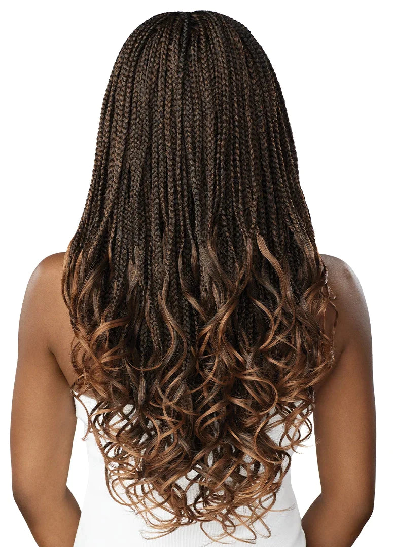 OUTRE 4 X 4 LACE FRONT WIG - MIDDLE PART FRENCH CURL BOX BRAIDS - 26"