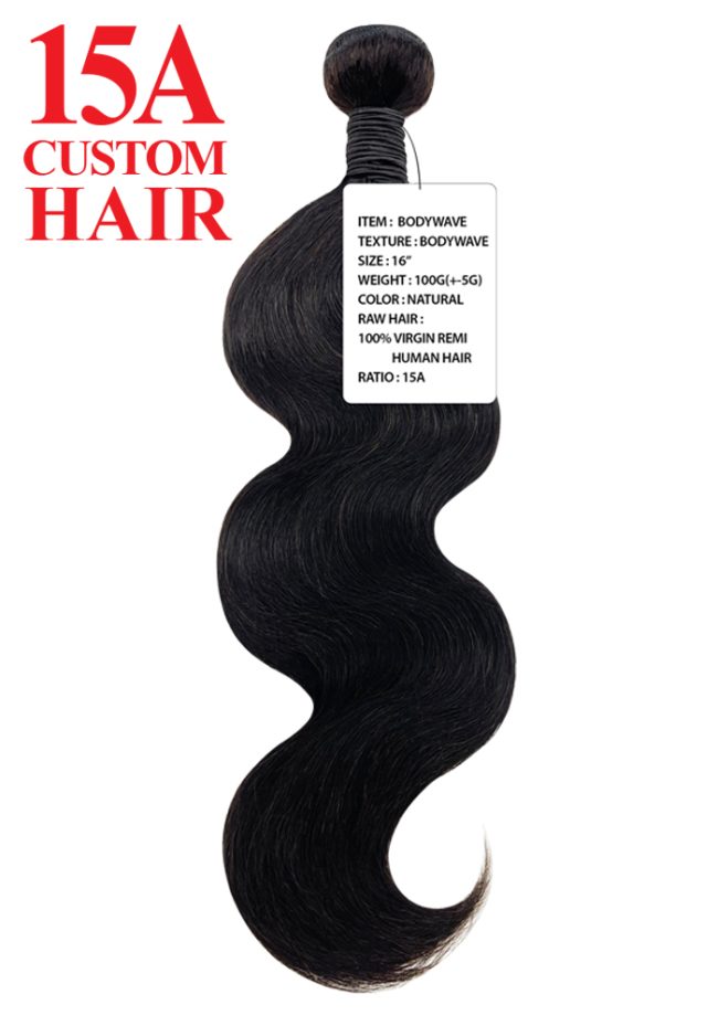 15A CUSTOM HAIR-BODY WAVE 100% VIRGIN UNPROCESSED REMY HUMAN HAIR