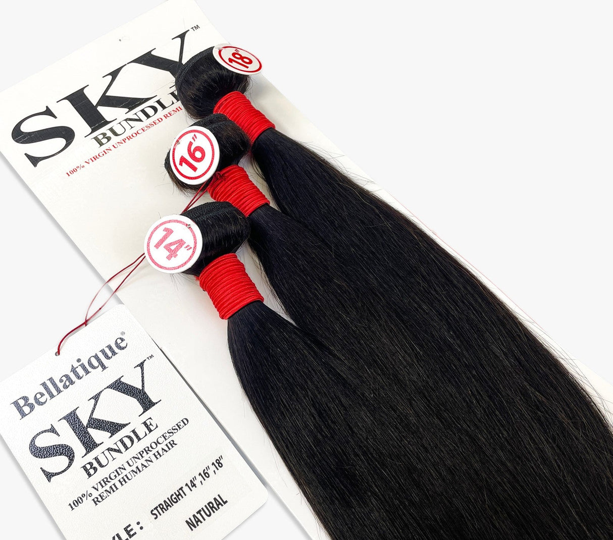 SKY 100% VIRGIN HUMAN HAIR 3 - BUNDLE PACK - STRAIGHT