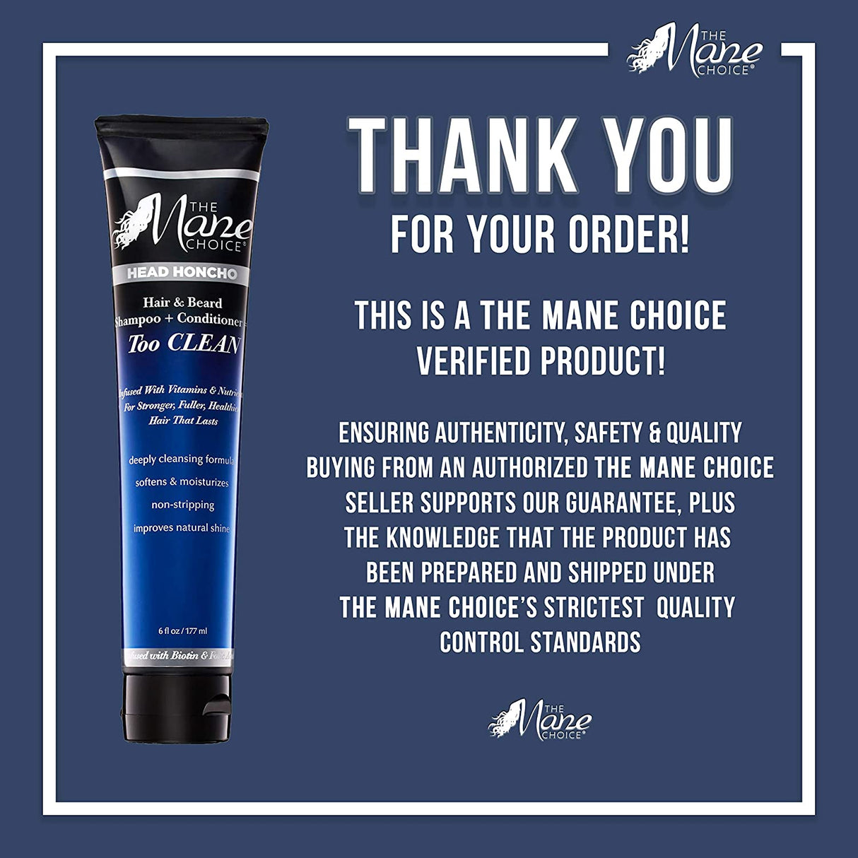 THE MANE CHOICE Head Honcho Hair & Beard Shampoo And Conditioner Too CLEAN- Vitamins And Nutrients For Stronger, Fuller, and Healthier Hair And Beard (6 Ounces / 177 Milliliters) Find Your New Look Today!