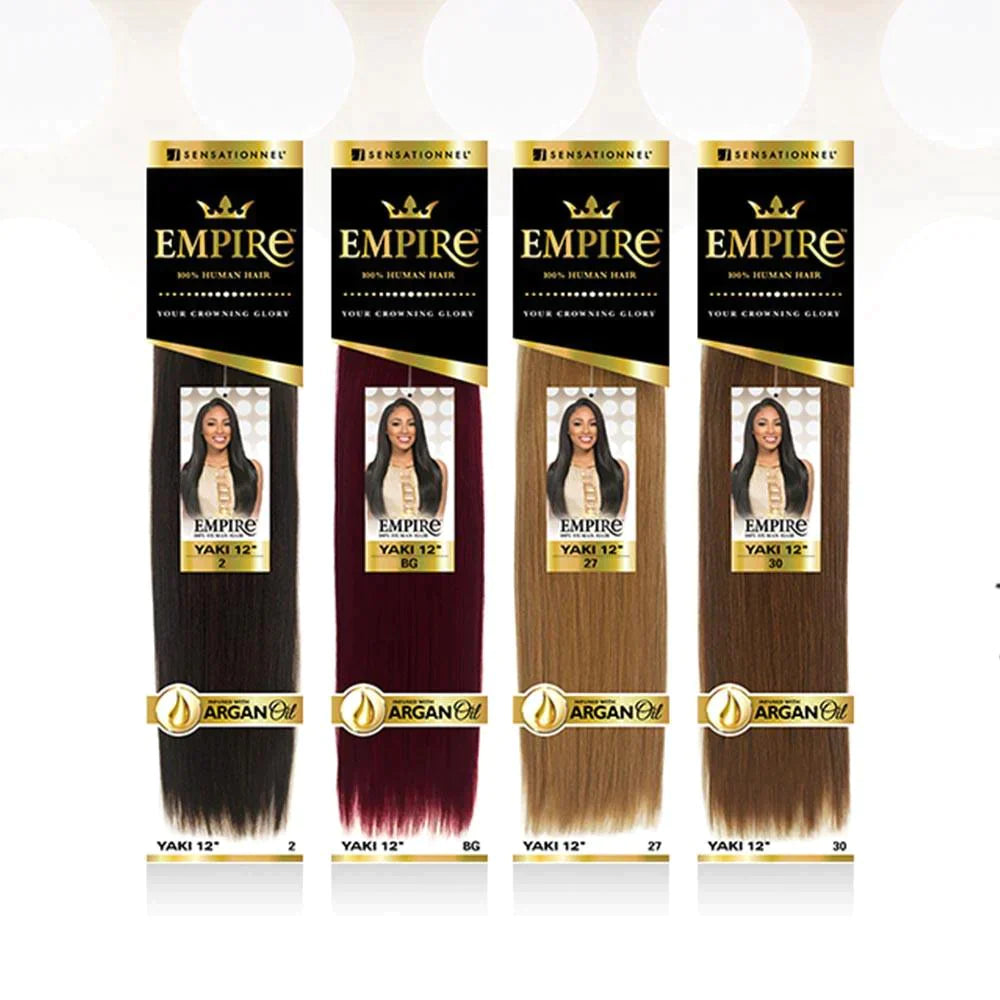 SENSATIONNEL EMPIRE 100% HUMAN HAIR - YAKI WEAVE 8"-18" (27, 30, 33, 99J, 530, 350, BG)