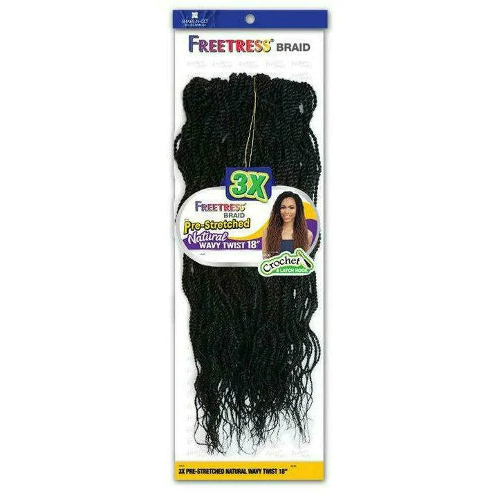 FREETRESS: 3X PRE-STRETCHED NATURAL WAVY TWIST 18" CROCHET BRAIDS