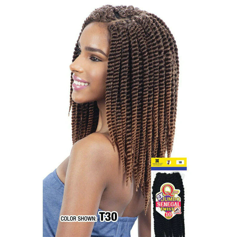 SHAKE-N-GO QUE: 2X JUMBO SENEGAL TWIST 10" CROCHET BRAIDS