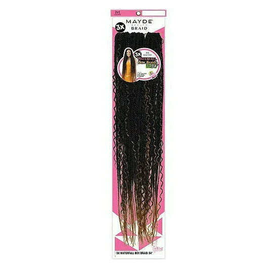 MAYDE BEAUTY: 3X WATERFALL BOX BRAID 34" CROCHET BRAIDS