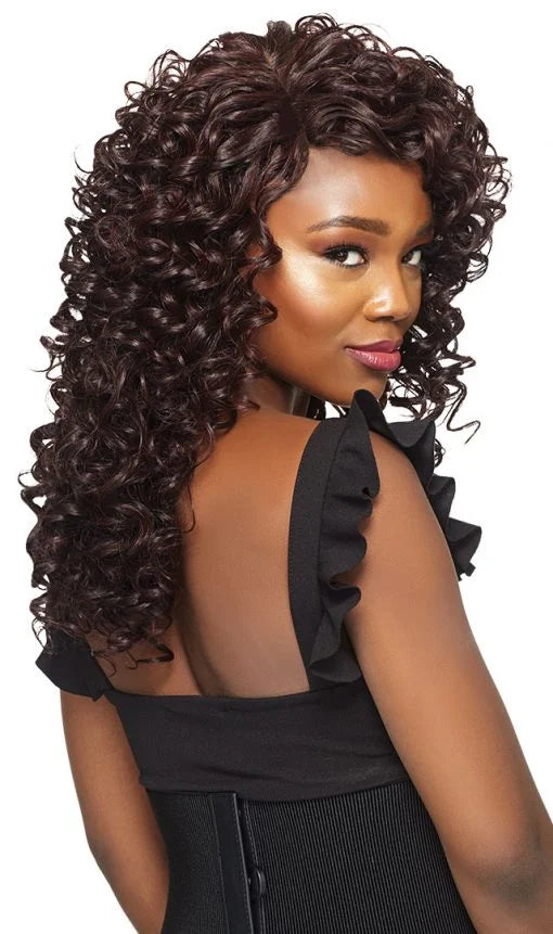 Outre Batik Rouge Synthetic Weave – Deep Spiral 14"–16"–18"–20" with Deep Parting Piece