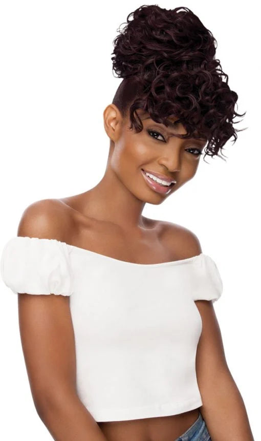 Outre Quick Pony Bang x Pony Cyndi Synthetic Curly Ponytail & Bang Hairpiece
