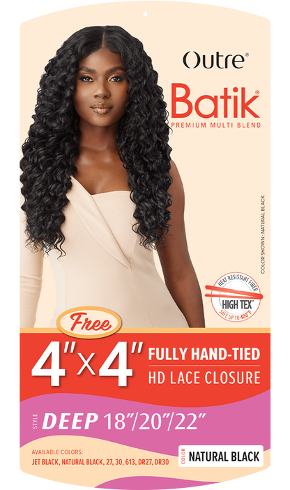 Outre Batik Deep 18"/20"/22" Bundle Set + 4×4 HD Lace Closure