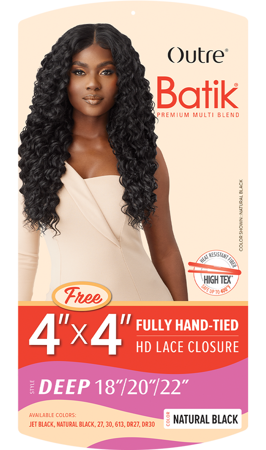 Outre Batik Deep 18"/20"/22" Bundle Set + 4×4 HD Lace Closure
