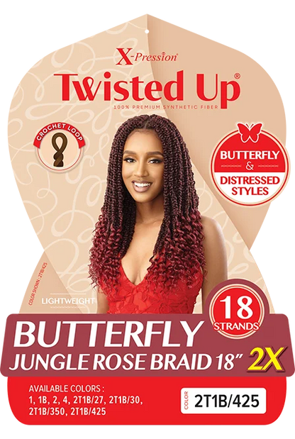 Outre X-Pression Twisted Up Butterfly Jungle Rose Braid 18" 2X