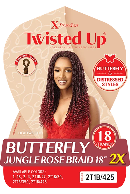 Outre X-Pression Twisted Up Butterfly Jungle Rose Braid 18" 2X