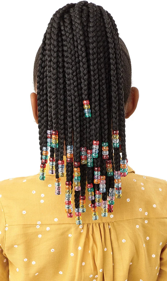 Outre Lil Looks Beaded Box Braids 12″ Kids’ Synthetic Drawstring Ponytail