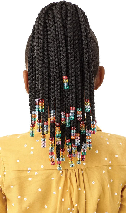 Outre Lil Looks Beaded Box Braids 12″ Kids’ Synthetic Drawstring Ponytail