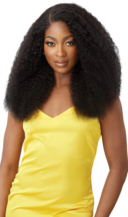 Outre MyTresses Gold Label Unprocessed Human Hair – Wet & Wavy Splash Cork Bundles with 4×4 HD Lace Closure