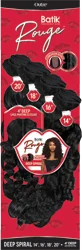 Outre Batik Rouge Synthetic Weave – Deep Spiral 14"–16"–18"–20" with Deep Parting Piece