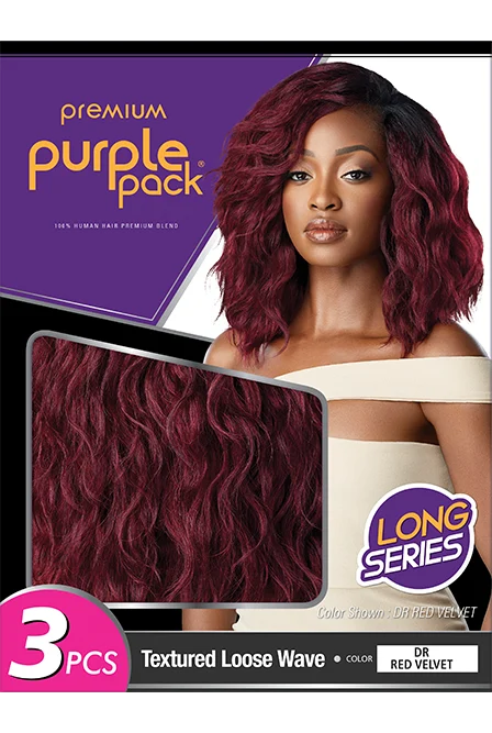Outre Purple Pack Human Hair Blend – Textured Loose Wave 3-Piece Weave Set