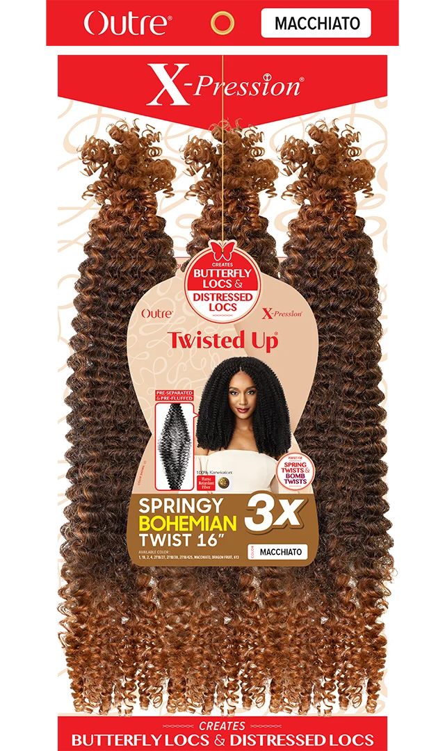 Outre X-Pression Twisted Up – Springy Bohemian Twist 16" 3-Pack