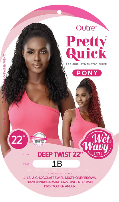 Outre Pretty Quick Pony W&W Deep Twist Drawstring Ponytail 22"